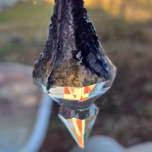 VTG Acrylic Faceted Teardrop 5" Christmas Ornaments String Hangers Lot of 6 - Picture 9 of 14